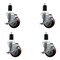 Service Caster 3.5'' SS Maroon Poly Swivel 1-1/2'' Expanding Stem Caster Set with Brake, 4PK SCC-SSEX20S3514-PPUB-MRN-TLB-112-4 - alternate 1